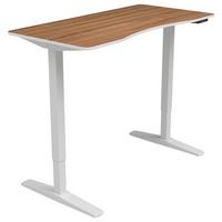 Schreibtisch Höhenverstellbar B: 70 Cm H: 75 Cm Comfort - Walnussfarben/Weiß, MODERN, Holzwerkstoff/Kunststoff (120/75-120/70cm) - MID.YOU