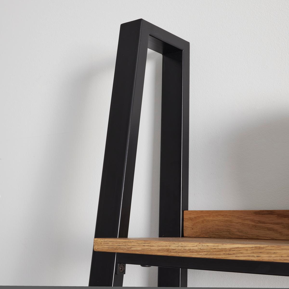 Industriálny regál Juno 90cm - černá/barvy dubu, Moderní, kov/dřevo (90/200/40cm) - Bessagi Home