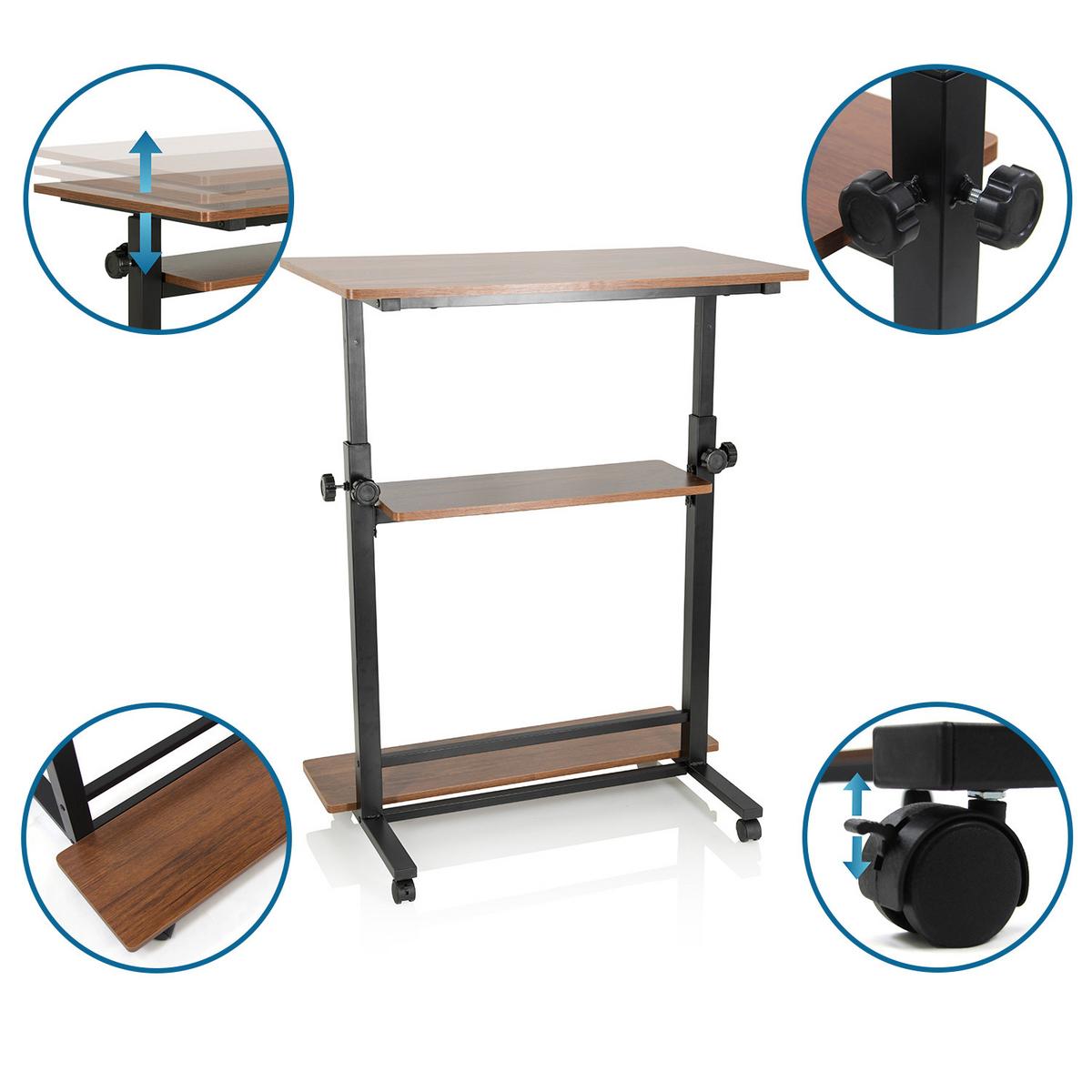 Schreibtisch Workstation II Schwarz/Walnuss Dekor - Walnussfarben/Schwarz, Basics, Holzwerkstoff/Kunststoff (80/80x120/50cm) - MID.YOU