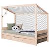 Bodenbett Mit Bettkasten 90x200 Cm Naturfarben - Naturfarben, MODERN, Holz (90/200cm) - MID.YOU