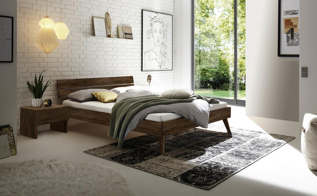 Nachtkästchen Salva, Nussbaumfarben B: 48 Cm - Nussbaumfarben, Natur, Holz (48/35/40cm) - Hasena