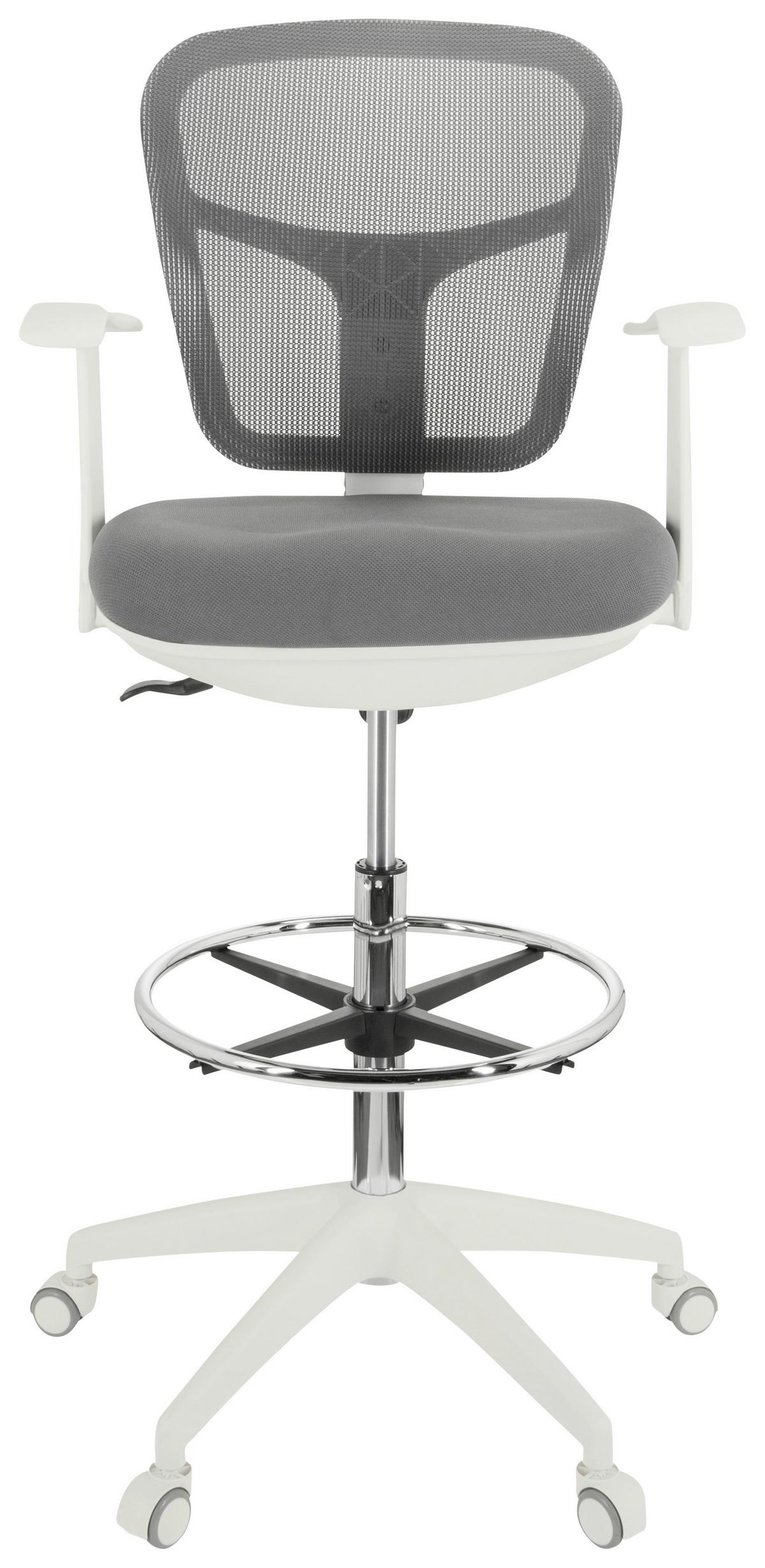 Bürostuhl Top Work 108 W Grau/weiß Bis 120 Kg - Weiß/Grau, Basics, Kunststoff/Textil (68/115/55cm) - MID.YOU