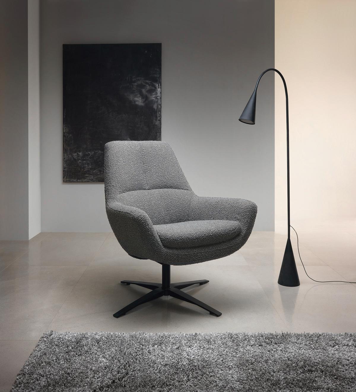 Sessel Be Organic - Anthrazit/Schwarz, MODERN, Textil (81/92/83cm) - Trendmanufaktur