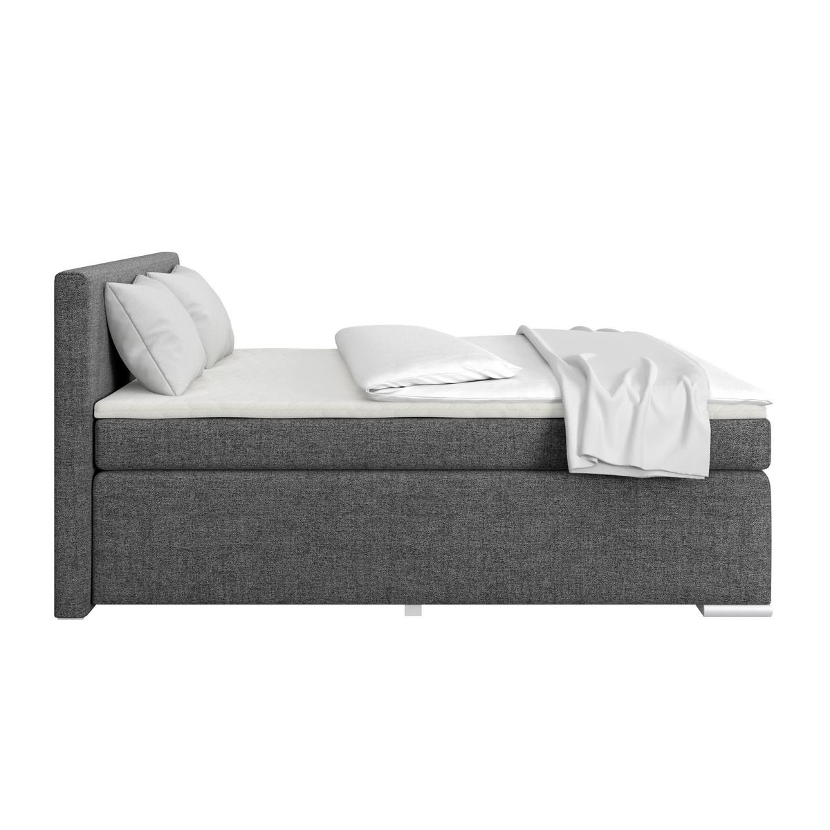 Boxspringbett Mira I Nordic, Lf: 160x200 cm - Alufarben/Graphitfarben, Basics, Textil (160/200cm)