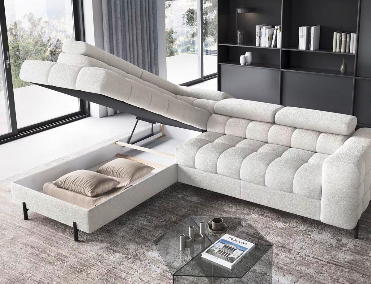 Ecksofa Ferucce Weiß S: 200x276 Cm - Schwarz/Weiß, Design, Textil (200/276cm) - MID.YOU