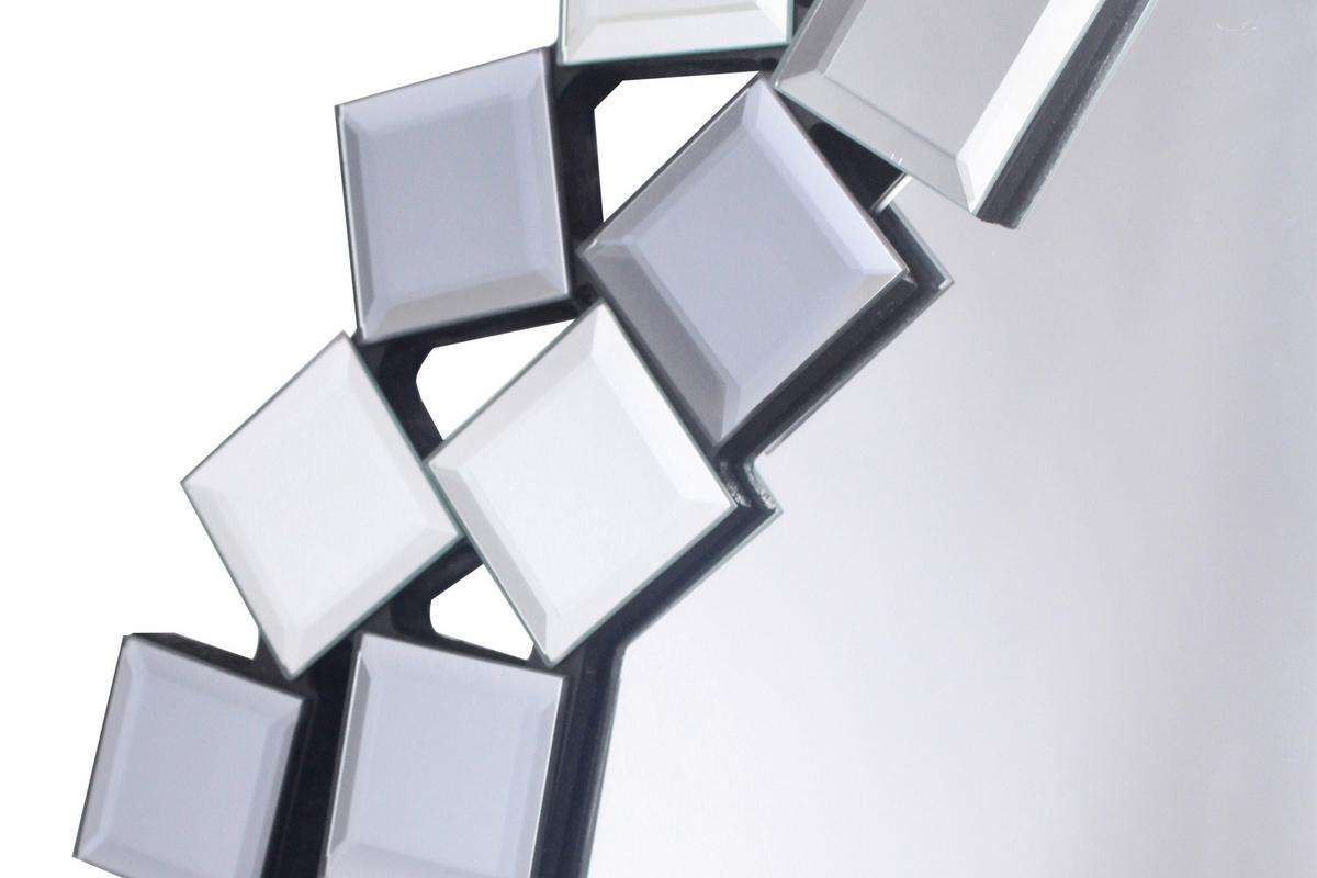 Wandspiegel Mosaic 1825 Silber / Grau - Silberfarben/Grau, Basics, Glas/Holzwerkstoff (80/80/1,6cm) - Kayoom