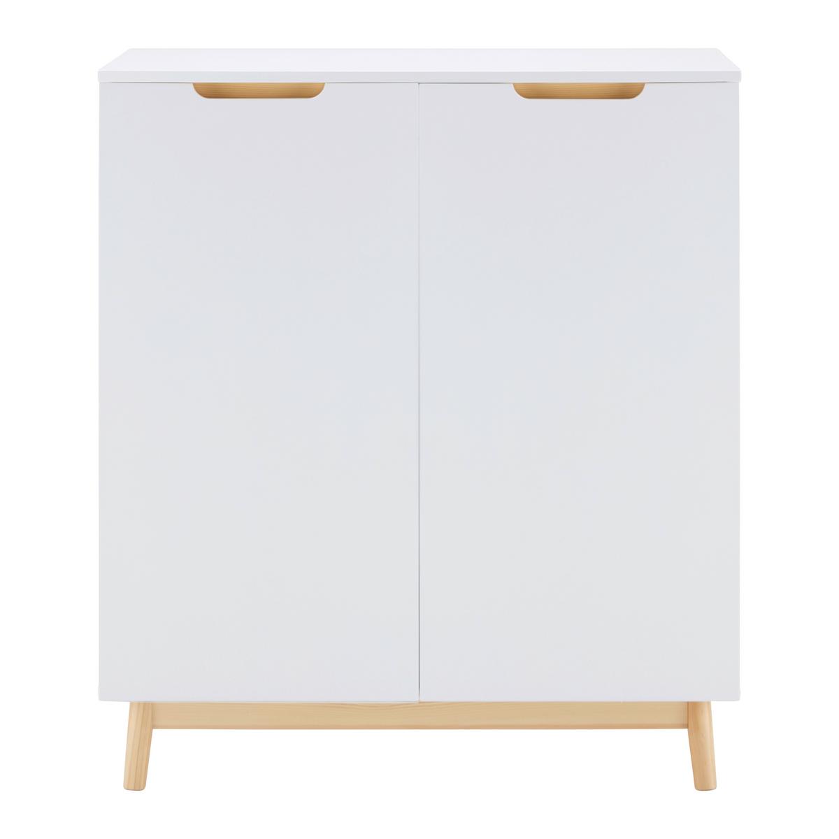 Komoda NICOLE - bílá/barvy borovice, Moderní, dřevo (80/94,5/38cm) - Modern Living