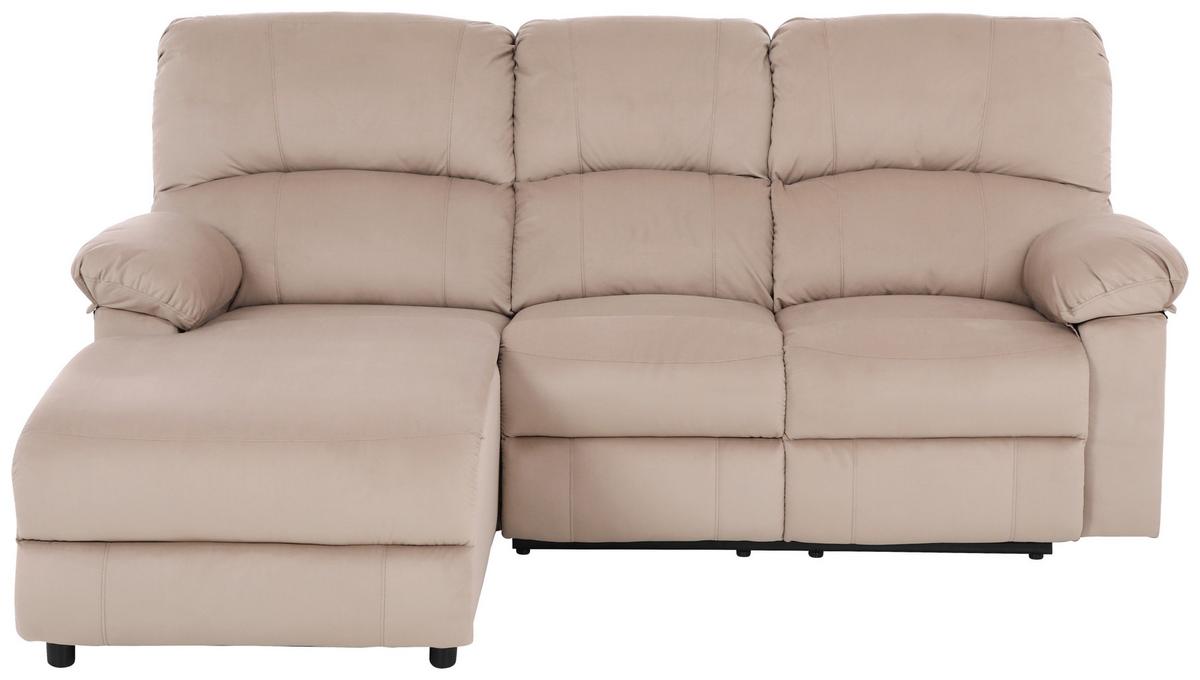 Ecksofa Boston - Beige/Schwarz, Basics, Textil/Metall (159/216cm) - P & B