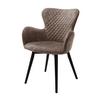 Armlehnstuhl Sarander Cappuccino Echtholz-Beine - Schwarz/Cappuccino, Basics, Holz/Textil (62/87/65cm) - MID.YOU