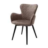 Armlehnstuhl Sarander Cappuccino/Schwarz Gepolstert - Schwarz/Cappuccino, Basics, Holz/Textil (62/87/65cm) - MID.YOU