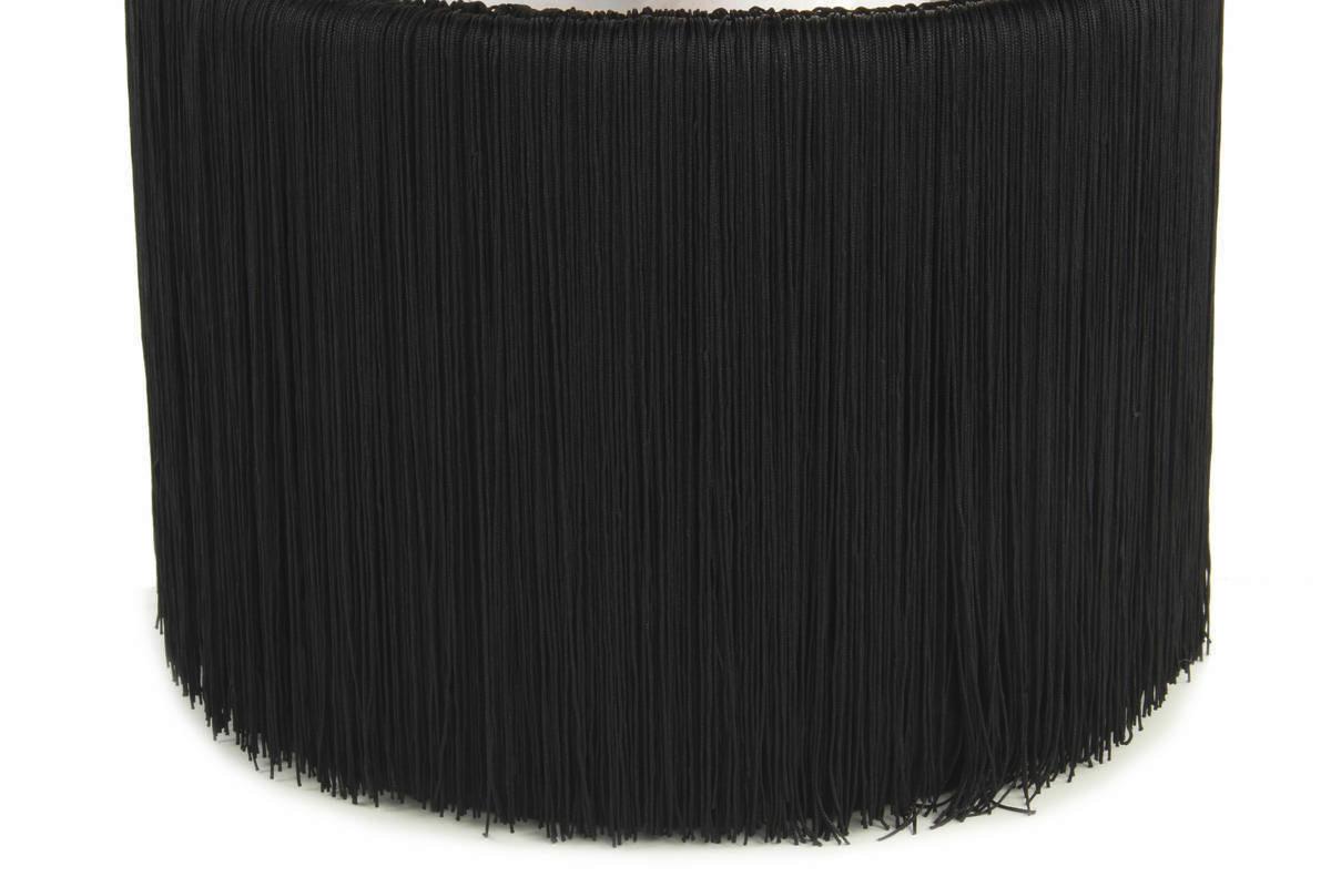 Hocker Rebecca Samt Schwarz Silber DxH 38x45 cm - Silberfarben/Schwarz, Design, Kunststoff/Textil (38/45/38cm) - Kayoom