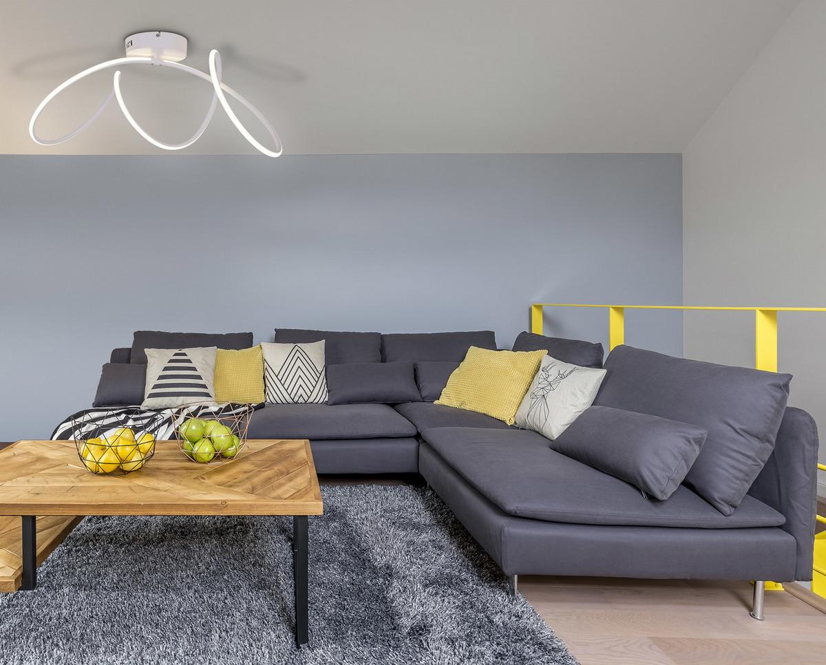 LED-Deckenleuchte Odrive L: 67 cm Geschwungen Modern - Weiß, Design, Kunststoff/Metall (28/67cm) - Näve