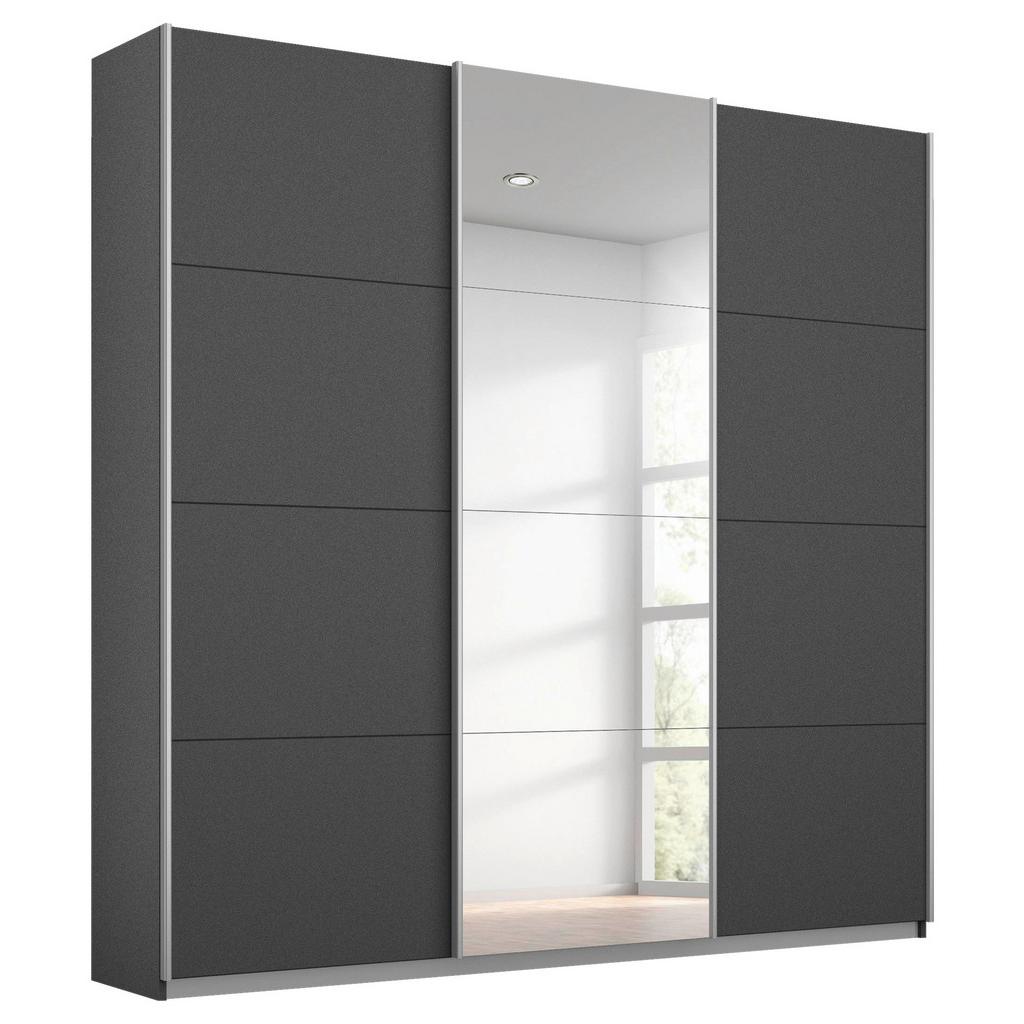 Schwebetürenschrank m. Spiegel 203cm Miami, Grau