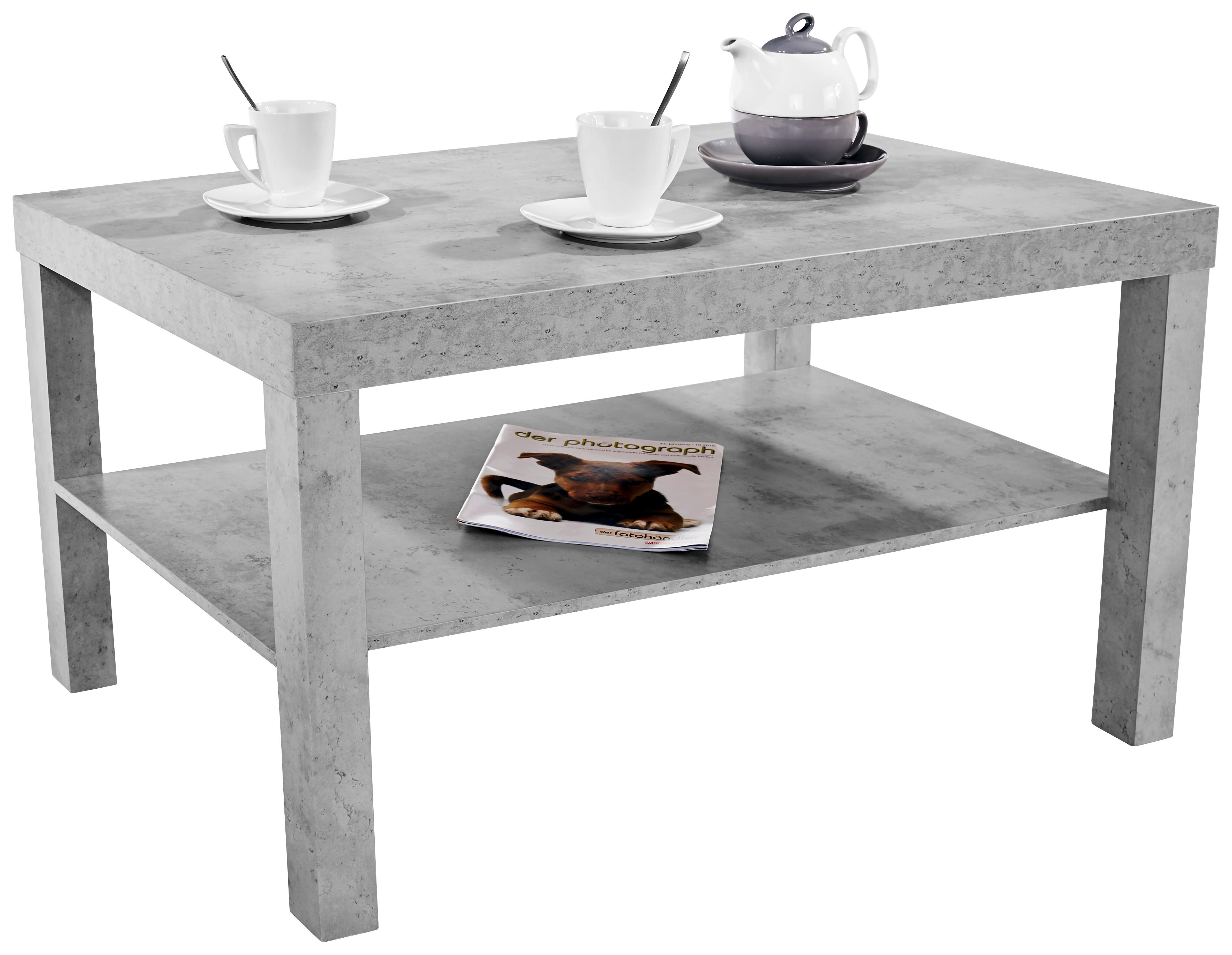 Couchtisch mit Ablagefach Light, Betonoptik hell - Grau, MODERN, Holzwerkstoff/Kunststoff (90/45/55cm)