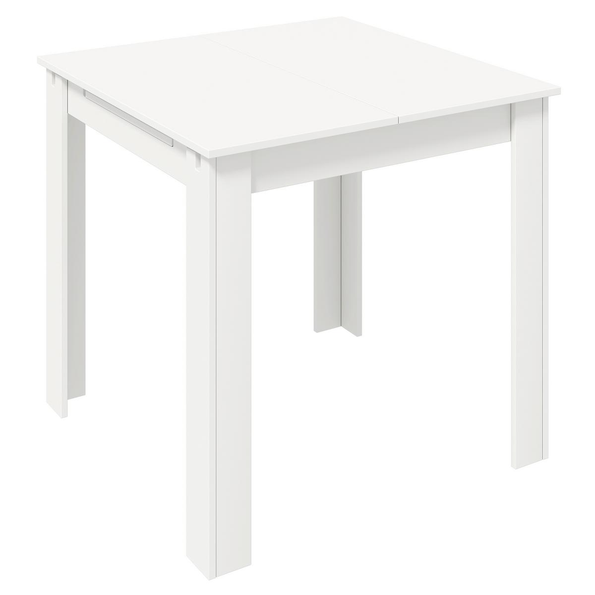ESSTISCH Pesoli Weiß L: 80cm - Weiß, MODERN, Holzwerkstoff (80/75/80cm) - MID.YOU