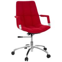 Drehstuhl Saranto Rot - Rot/Silberfarben, MODERN, Kunststoff/Textil (58/102/60cm) - MID.YOU