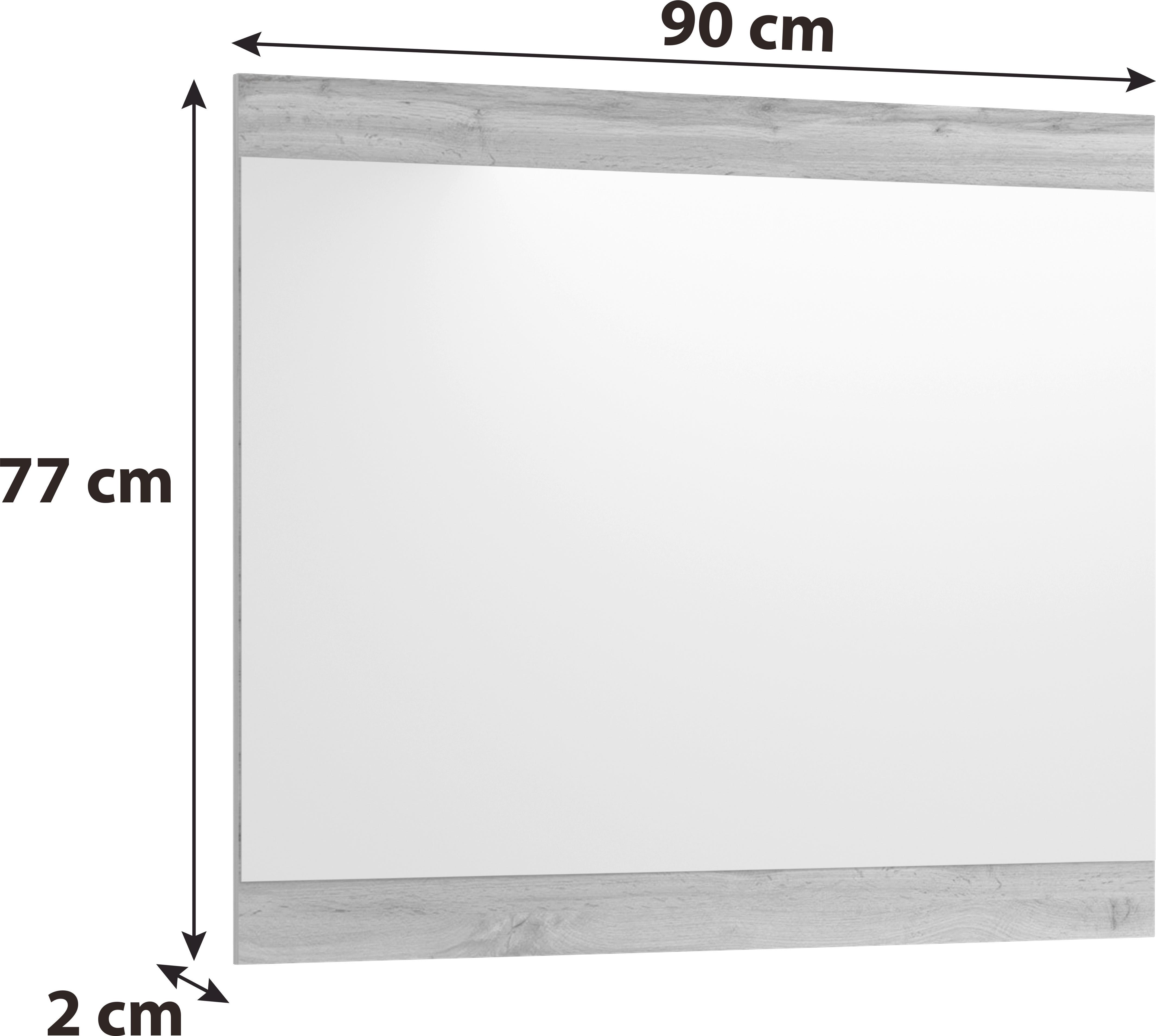Garderobe Hola Weiß/eiche Wotan B: 230 Cm - Eiche Wotan/Weiß, Trend, Glas/Holzwerkstoff (230/198,5/33,5cm)