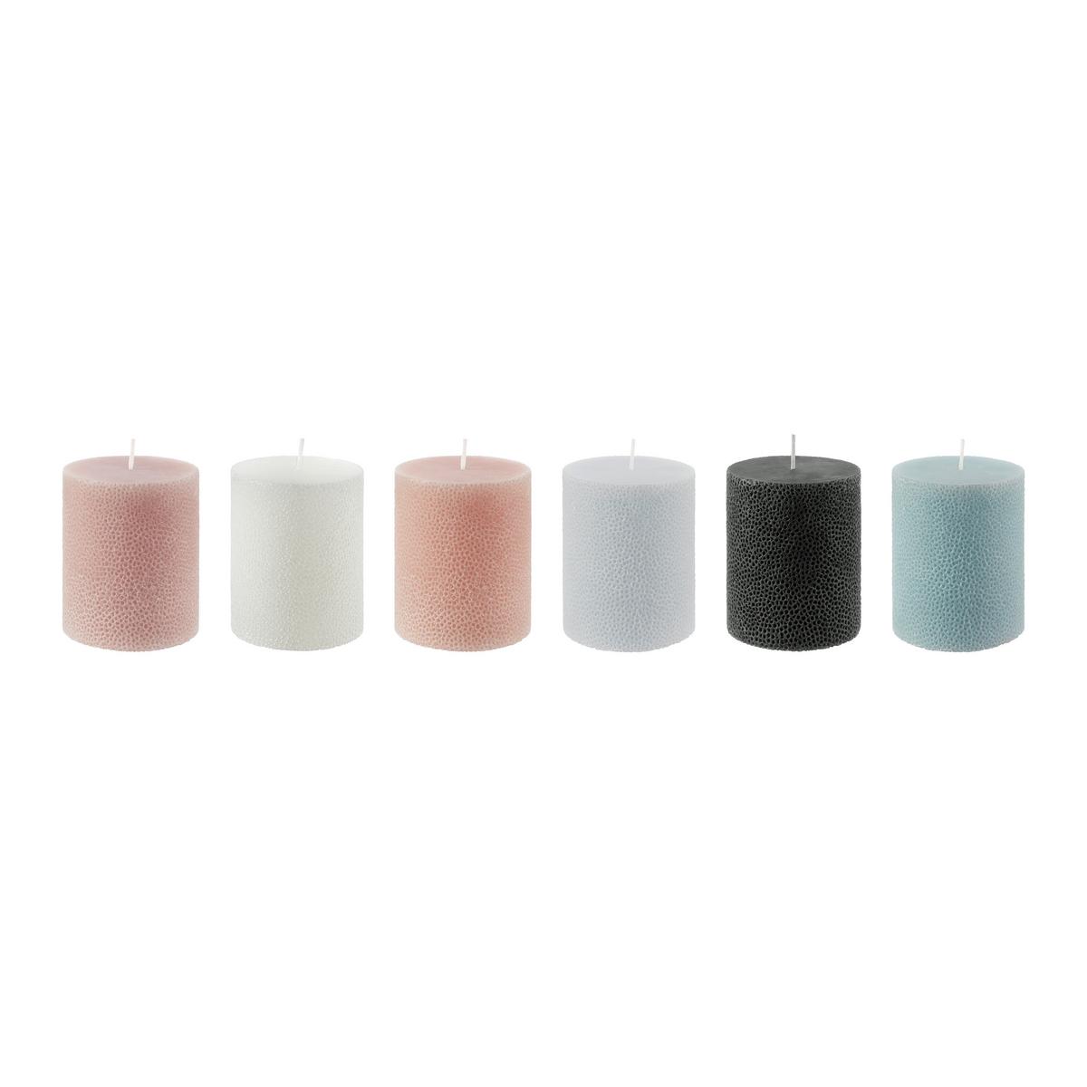 VÁLCOVÁ SVÍČKA DOTS - bílá/starorůžová (8/9cm) - Premium Living
