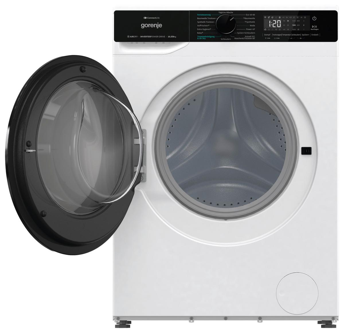 Waschtrockner WD2Pa1x64adw/At 10kg Waschen, 6kg Trocknen - Schwarz/Weiß, Basics, Glas/Kunststoff (59,5/84,5/61cm) - Gorenje