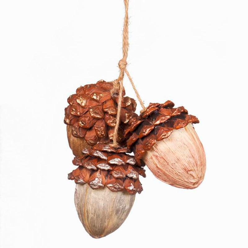 ZÁVĚSNÁ DEKORACE NUTS - přírodní barvy/hnědá, Konvenční, plast/přírodní materiály (14/22/6cm) - Modern Living