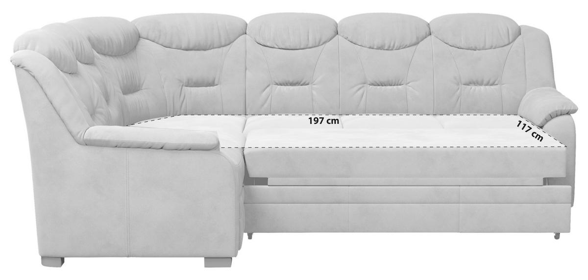 Ecksofa Marcus - Hellgrau/Schwarz, Basics, Textil (211/263cm) - MID.YOU