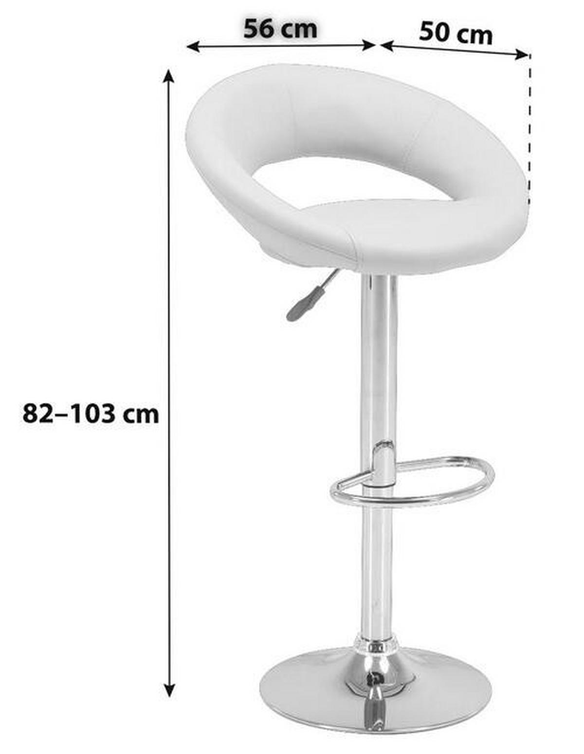 Barhocker höhenverstellbar mit Lehne Scott Grau/Chrom - Chromfarben/Grau, MODERN, Holz/Kunststoff (56/82-103/50cm)