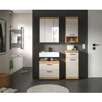 Badezimmer Scout Kaschmir/Naturfarben B: 97 cm - Kaschmir/Schwarz, MODERN, Glas/Holzwerkstoff (97cm) - MID.YOU