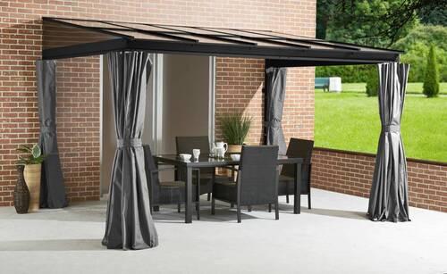 Terrassenüberdachung St. Barth 10x12 - Anthrazit, Basics, Metall (364/240/296cm)