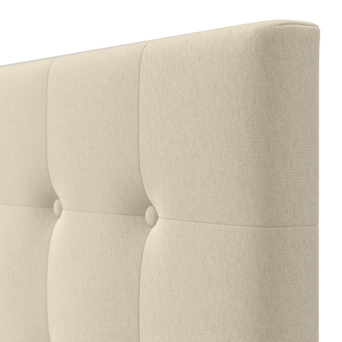 Manželská postel FREDERICO, 180x200, béžová - černá/krémová, Moderní, kompozitní dřevo/textil (180/200cm) - Bessagi Home