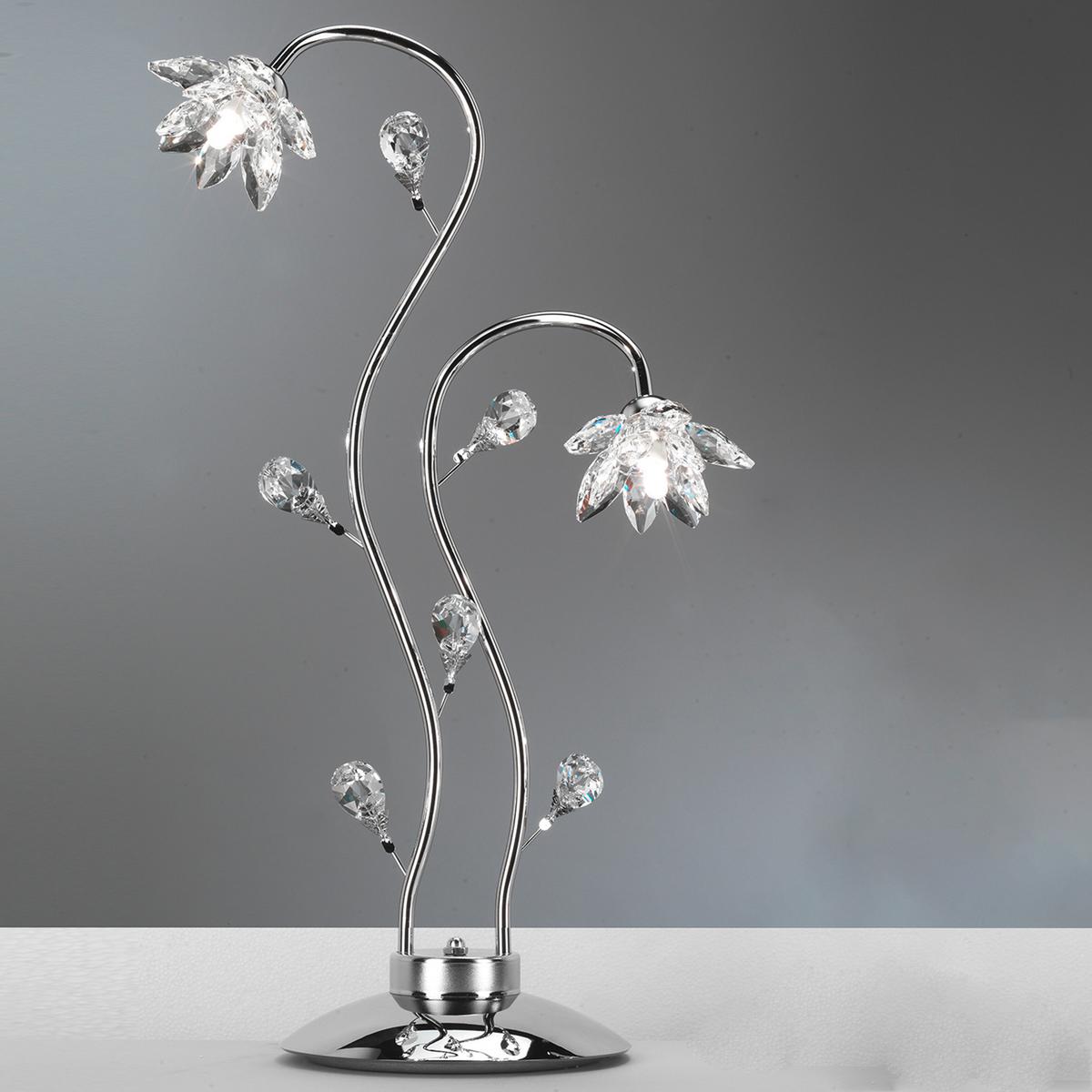 Kristall-tischleuchte 4773/lg - Chromfarben, KONVENTIONELL, Glas/Metall (40/80cm)