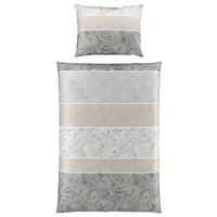 Ágyneműhuzat-garnitúra Martina - ezüst/taupe, Romantik / Landhaus, textil - James Wood