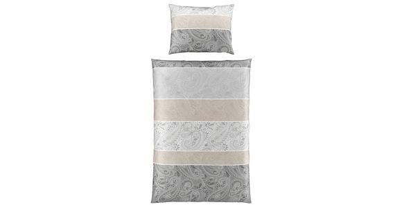 Bettwäsche 140x200 cm Linda Satin, Anthrazit - Taupe/Silberfarben, ROMANTIK / LANDHAUS, Textil - James Wood