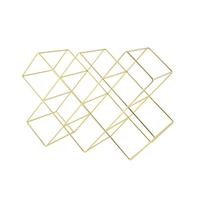 Weinregal Eisen Goldfarben 8 Flaschen BxH: 16,6x31cm - Goldfarben, Basics, Metall (46/16,6/31cm) - Echtwerk