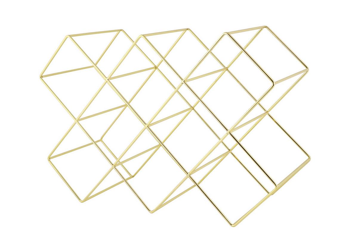 Weinregal Eisen Goldfarben 8 Flaschen BxH: 16,6x31cm - Goldfarben, Basics, Metall (46/16,6/31cm) - Echtwerk