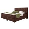 Boxspringbett Mit Topper 180x200 Köln - Silberfarben/Braun, KONVENTIONELL, Textil (180/115/210cm) - MID.YOU