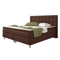 Boxspringbett Mit Topper 180x200 Köln - Silberfarben/Braun, KONVENTIONELL, Textil (180/115/210cm) - MID.YOU