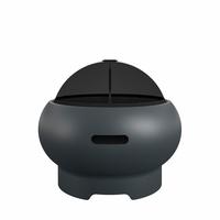 Feuerstelle Asher Schwarz D: 69 cm - Dunkelgrau, Design, Keramik (69/37cm) - MID.YOU