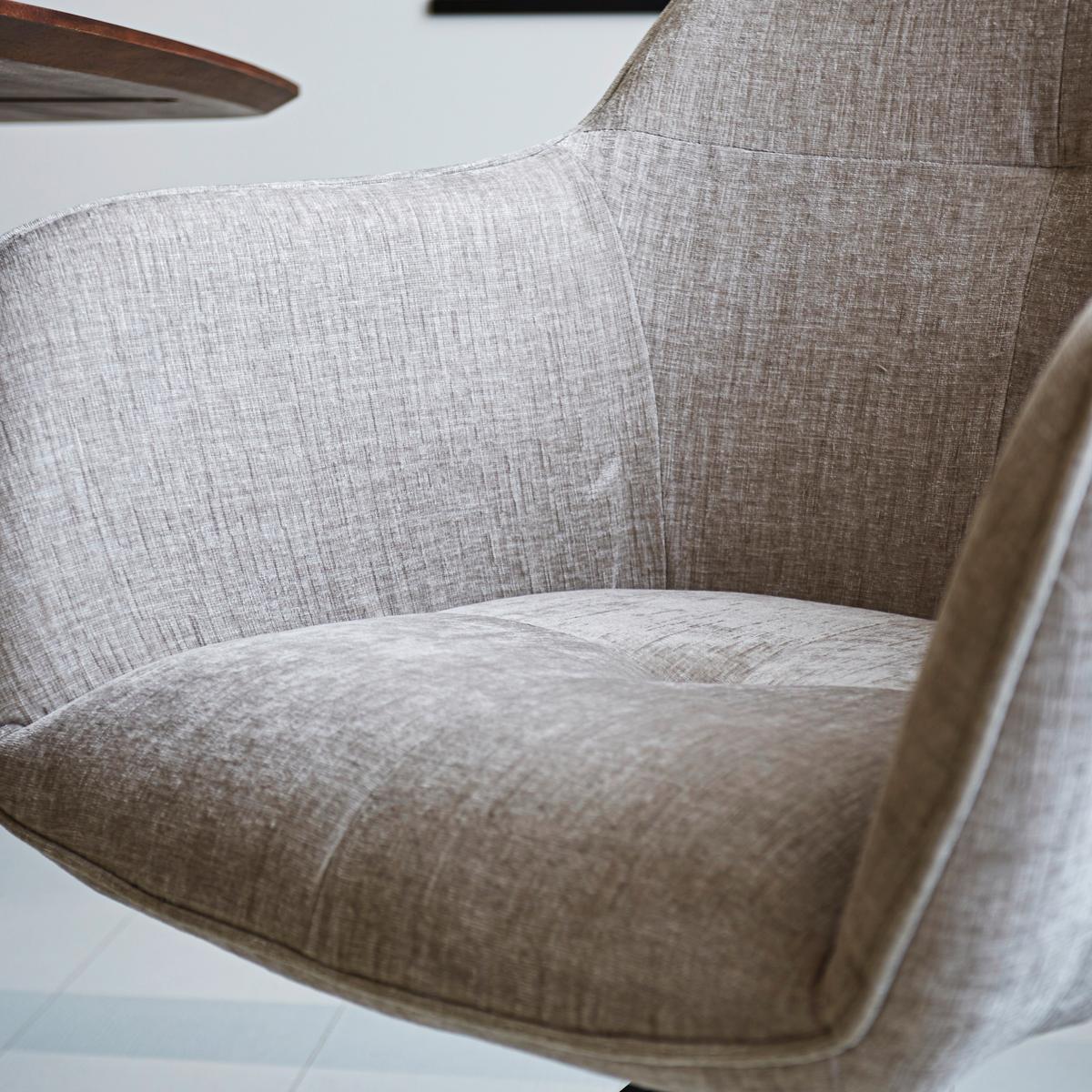 Armlehnstuhl Nancy Hellgrau B: 59 Cm - Hellgrau/Schwarz, MODERN, Textil/Metall (59/88/60cm) - MID.YOU