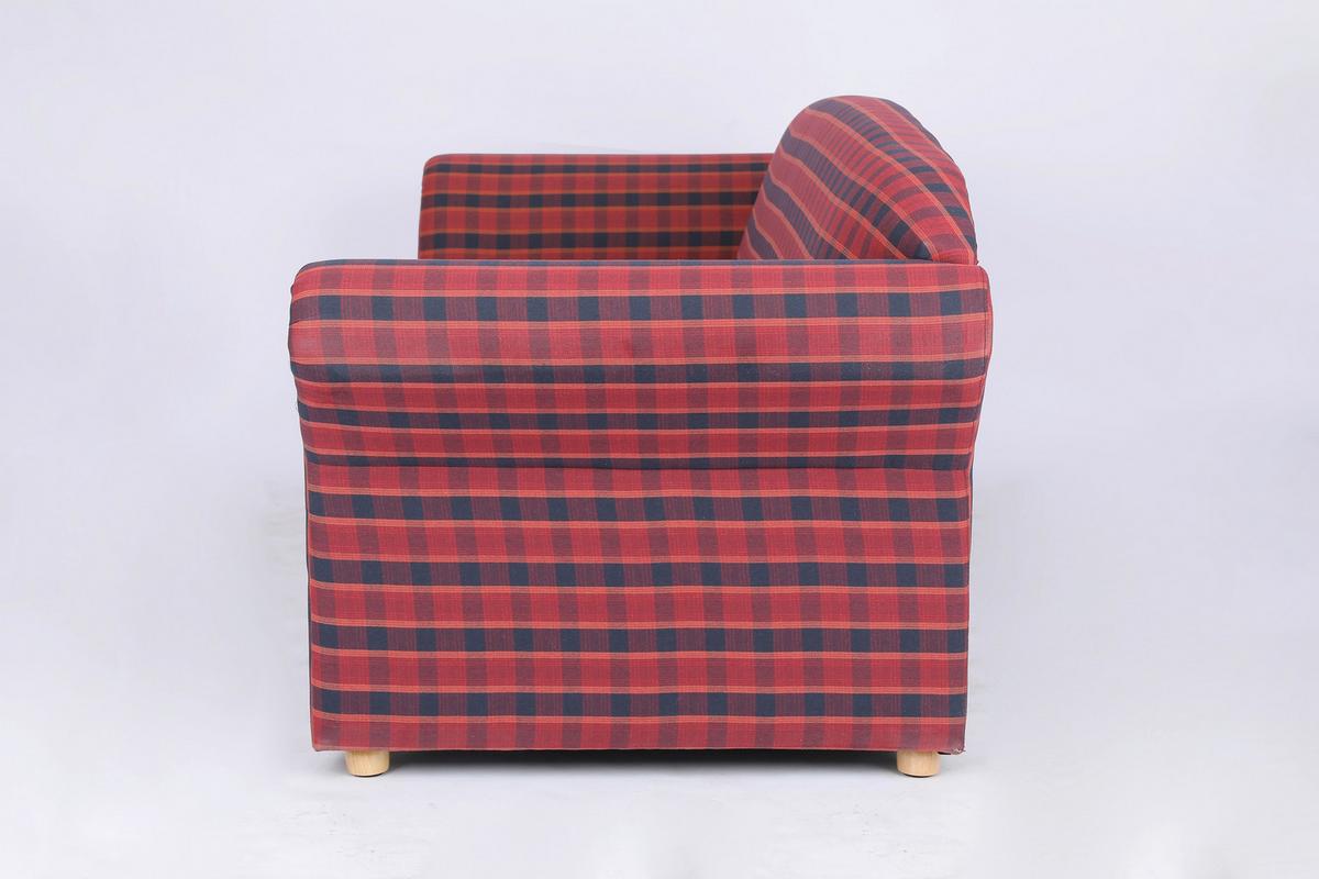 3-Sitzer Loretta ca. 204x83x85 cm, Rot, kariert - Bordeaux, Basics, Holz/Textil (204cm)