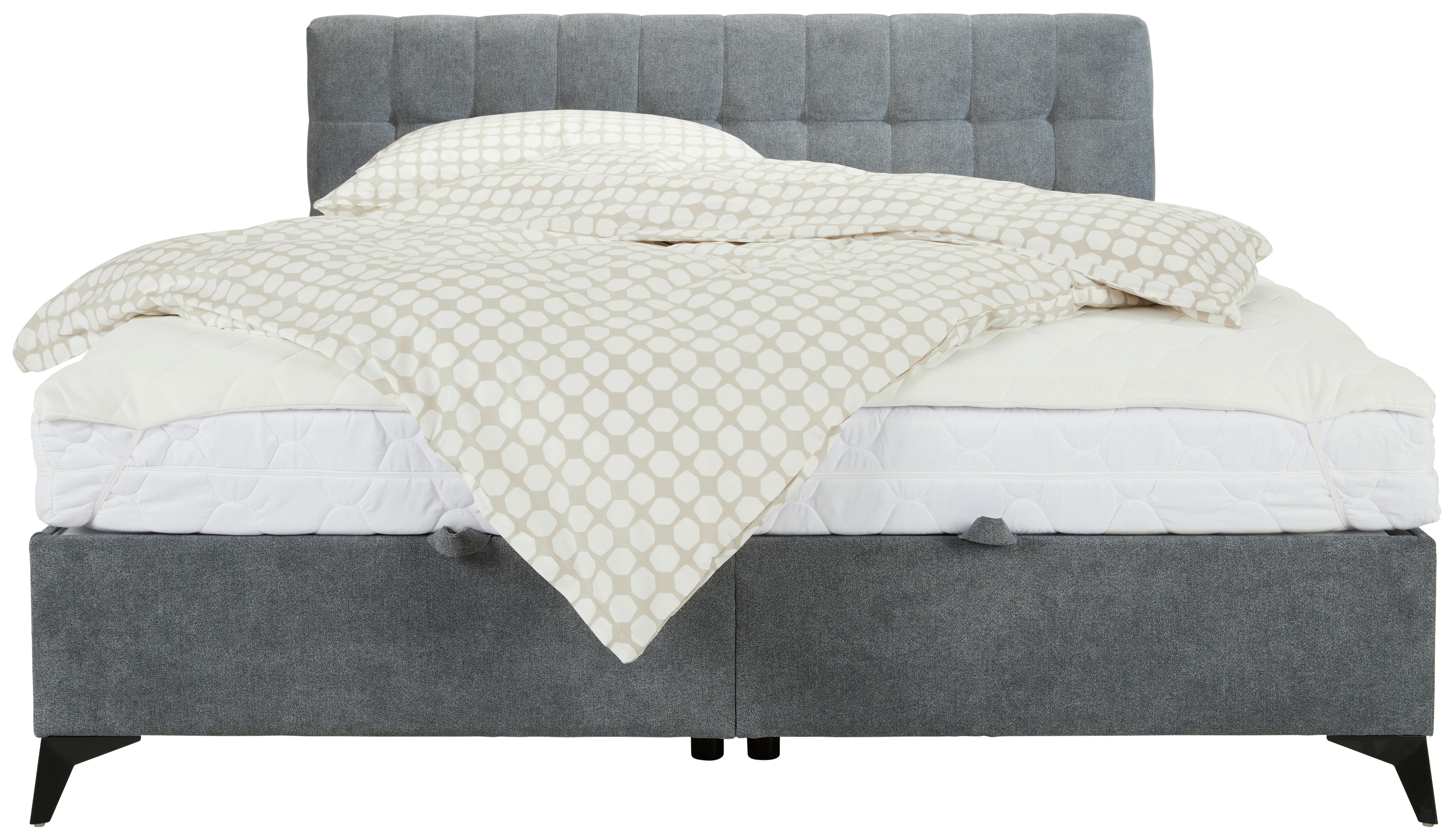 Kontinentální postel MAGIC, 180x200cm,šedá - šedá/černá, Konvenční, kov/kompozitní dřevo (180/200cm)