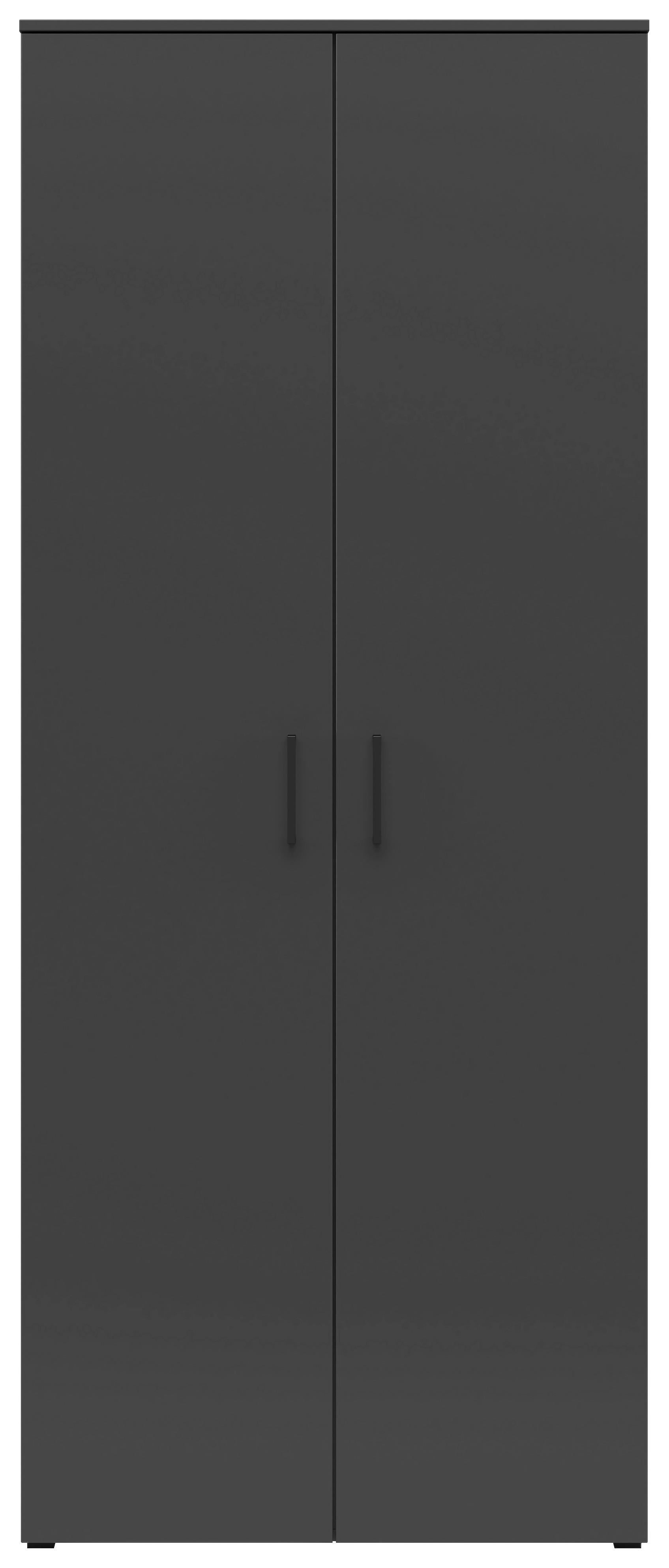 Skříň CABINET š. 80 cm - černá/barvy grafitu, Moderní, kompozitní dřevo/plast (80/195/40cm)