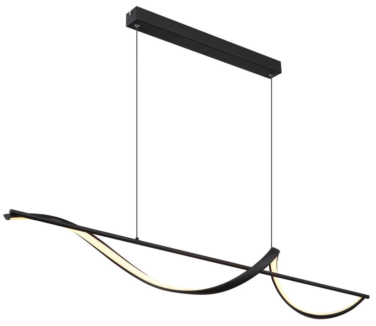 Led Függőlámpa 67207-24 - fekete/opál, Design, műanyag/fém (120/20/150cm) - Globo