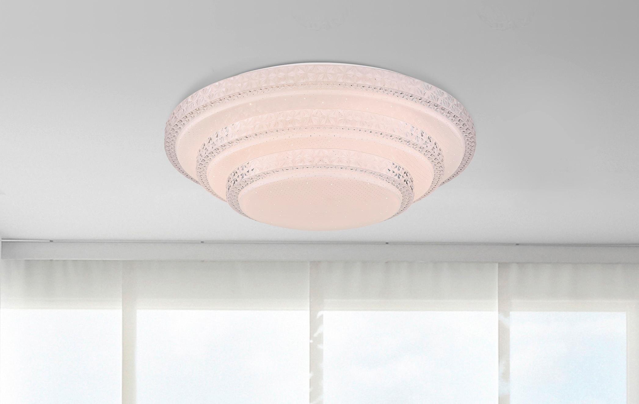 LED-Deckenleuchte 48005fsh-30 Ø 50 cm mit Fernbedienung - Weiß, LIFESTYLE, Kunststoff/Metall (49,5/12,7cm)