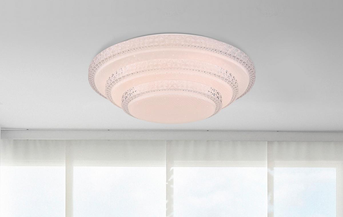 LED-Deckenleuchte 48005fsh-30 Ø 50 cm mit Fernbedienung - Weiß, LIFESTYLE, Kunststoff/Metall (49,5/12,7cm)