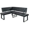 Eckbank Lavik - Schwarz, MODERN, Textil/Metall (134/185cm) - MID.YOU