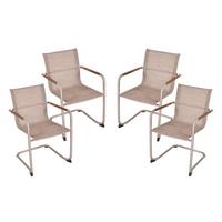 Gartenstuhl-Set Nova - Sandfarben/Silberfarben, Basics, Kunststoff/Metall (59/85/56cm) - Gardenson