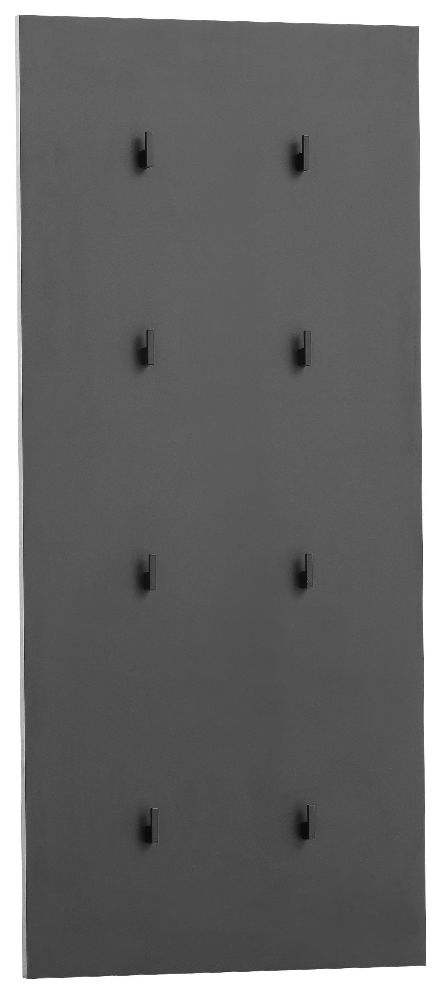 Garderobenpaneel Alexa 490 Mattschwarz - Schwarz, Design, Holzwerkstoff (24,5/109/2,6cm) - MID.YOU