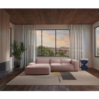 Ecksofa Hannah Rosa 200x304 cm - Schwarz/Rosa, Design, Textil (200/304cm) - MID.YOU