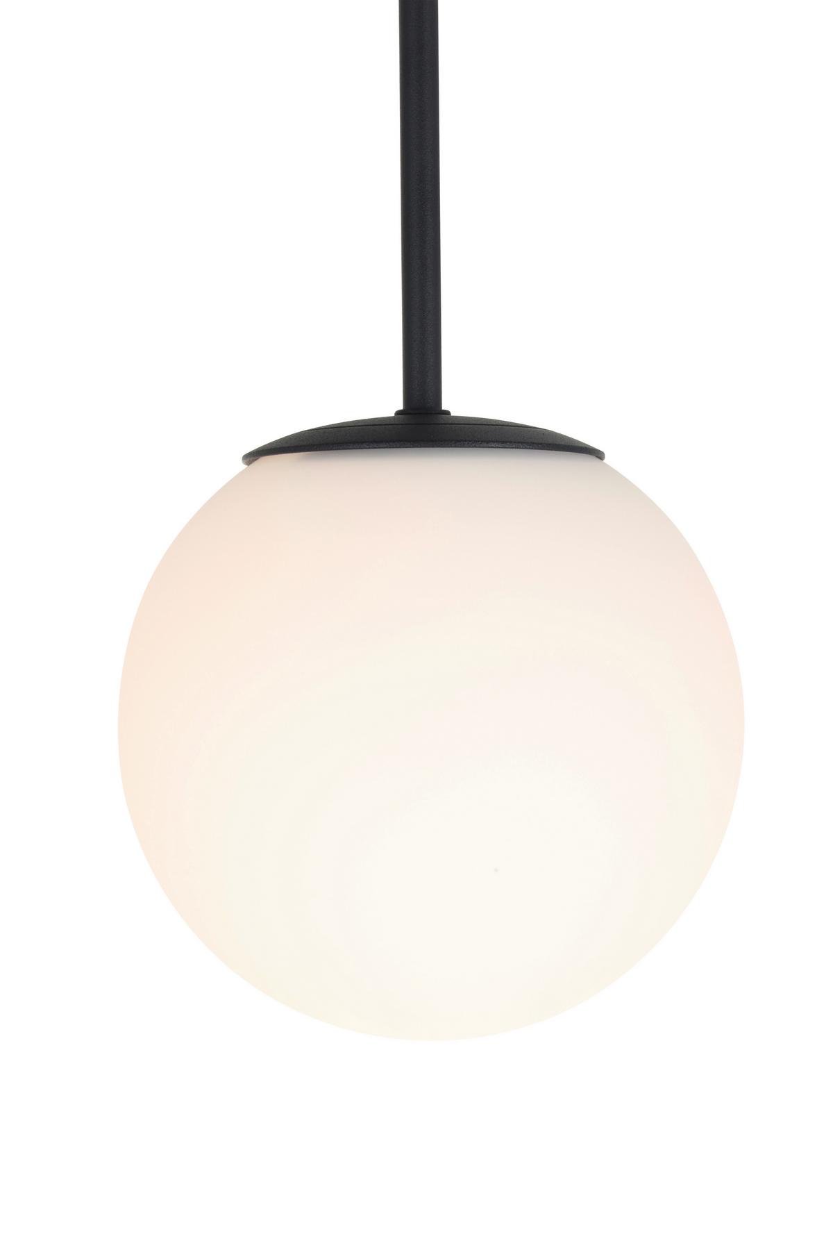 Deckenleuchte Whit - Schwarz/Weiß, MODERN, Glas/Metall (34,5/41,5cm)