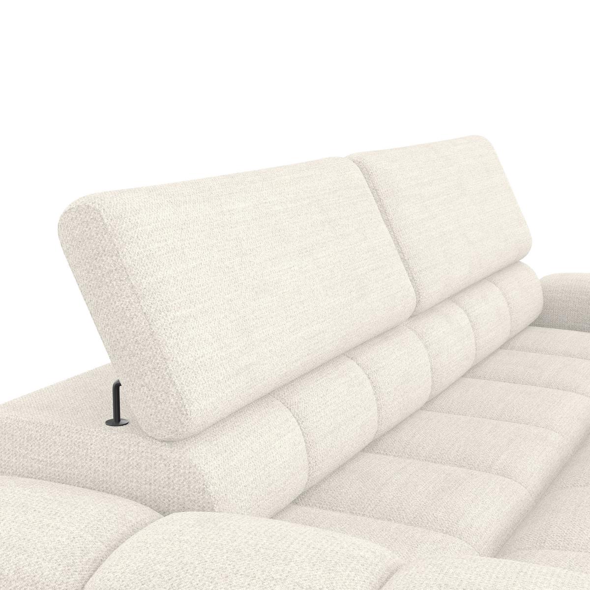 Big Sofa Bull Webstoff greige, B: 248 cm - Greige/Schwarz, Design, Textil (248/77-97/108cm) - Luca Bessoni